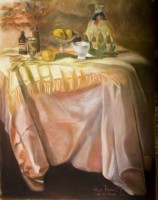 Still life with tablecloth